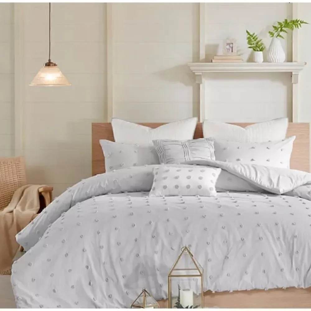 URBAN HABITAT Brooklyn Jacquard Cotton 5-Pc. Duvet Cover Set NIB Twin XL